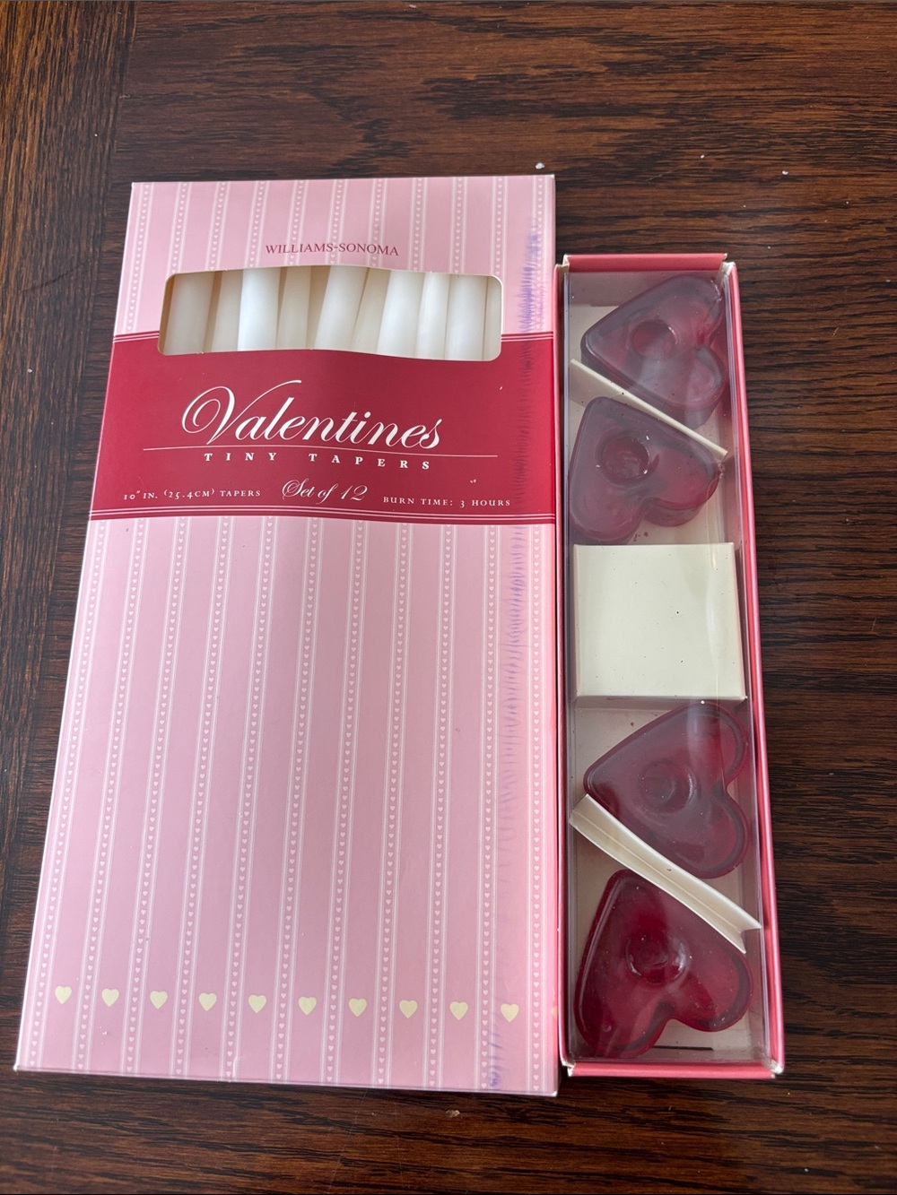Bundle of vintage tapers candles and glass candle holders